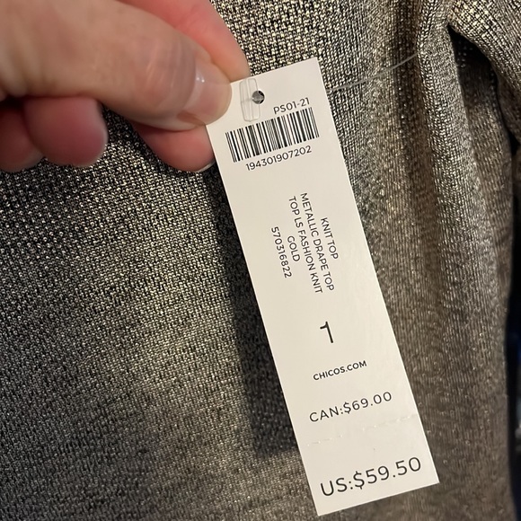 NWT Chico’s swoop neck top - Picture 5 of 5